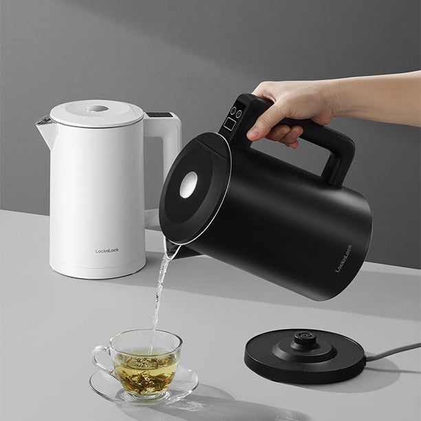 Ấm đun siêu tốc Locknlock Digital electric kettle 220-240V, 50/60Hz, 1850-2200W,1.7L 2 Màu (Đen, Trắng) - EJK226